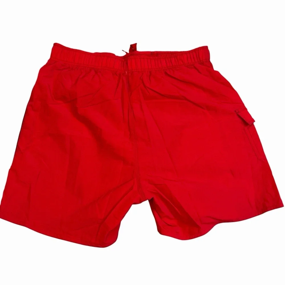 Vtg Hobie Swim Trunks Board Surf Shorts Hawaiian Hibiscus 90s‎ Cargo Pocket Red